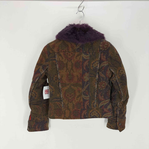 エトロ ETRO イタリア製 襟ファー ジャガードジャケット レディース  40